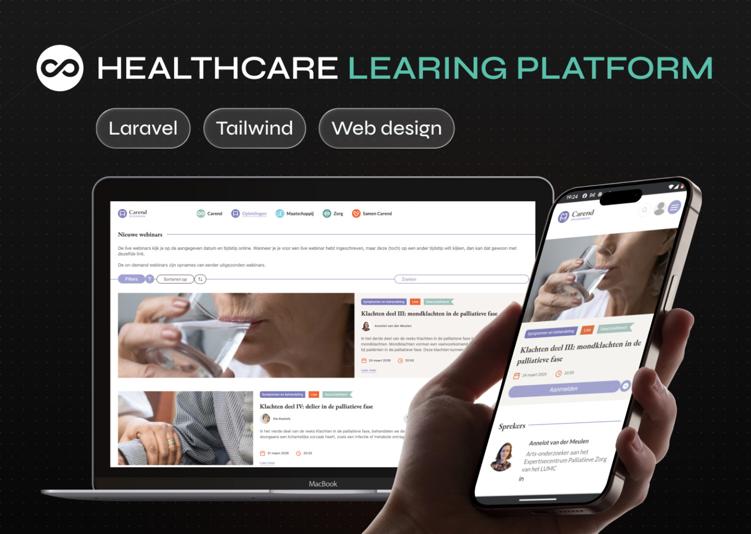 Carend - Healthcare LMS. Laravel, OctobeCMS, Tailwind, Web Design